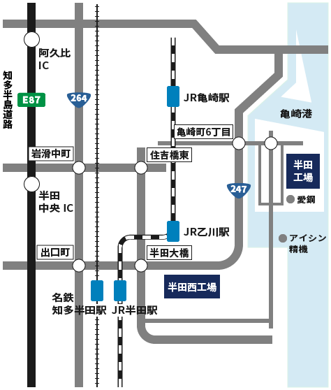 半田工場・半田西工場の地図